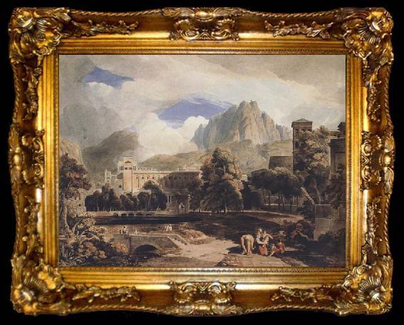 framed  John varley jnr Suburs of an ancient city (mk47), ta009-2